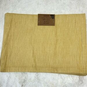 Soho Yellow Ribbed Cotton Placemat Set of 4